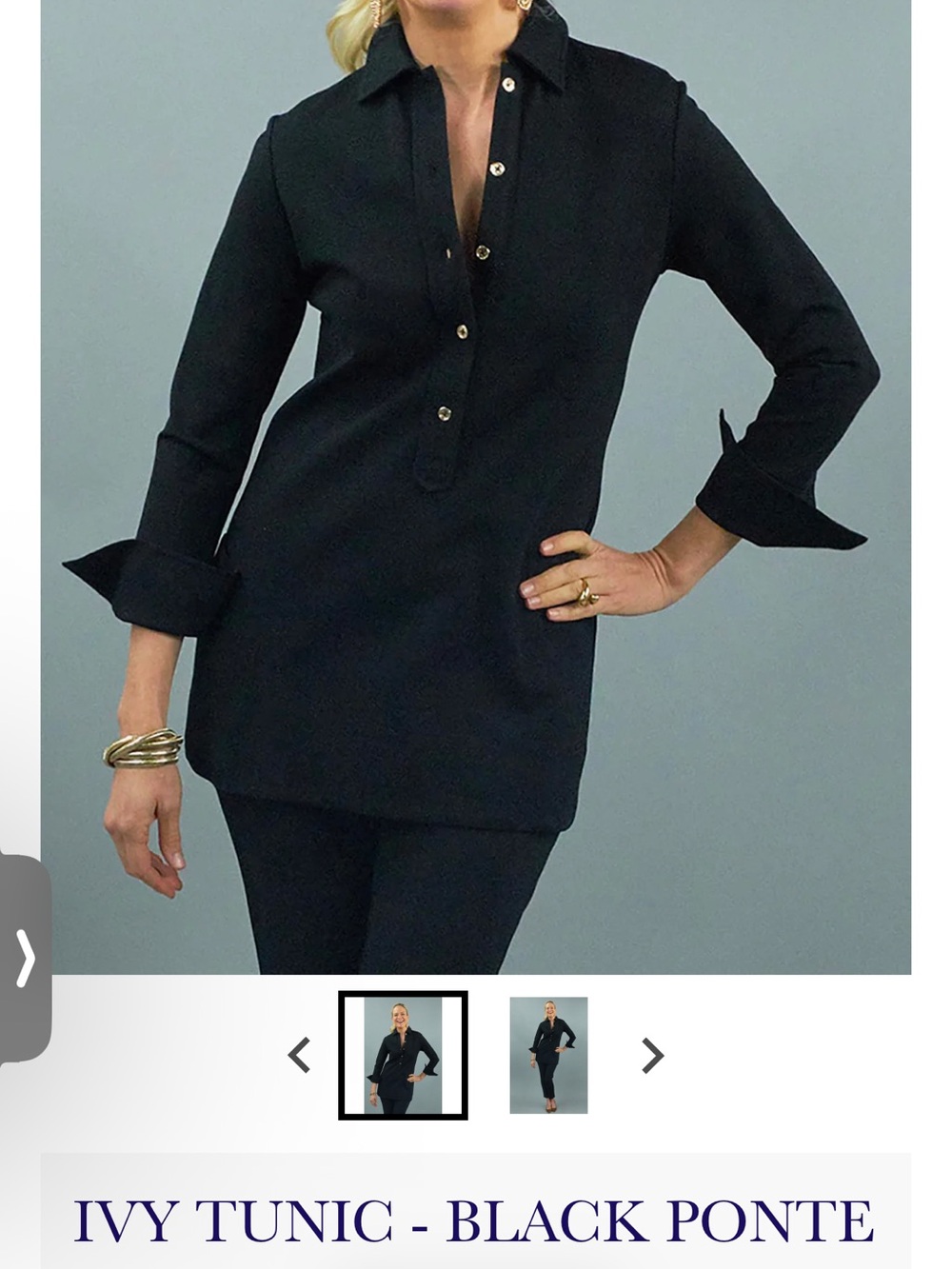 CK Bradley Black Ponte Ivy Tunic Dress